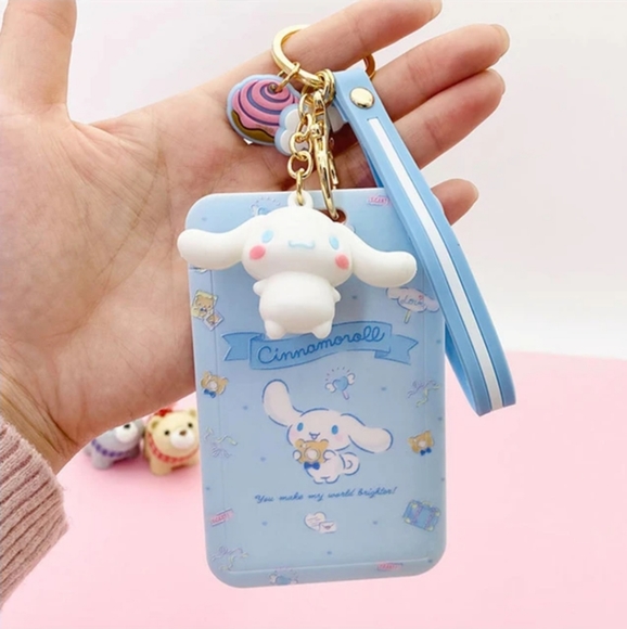 CINNAMOROLL Gold Keychain and Card Holder Case - Picture 1 of 3
